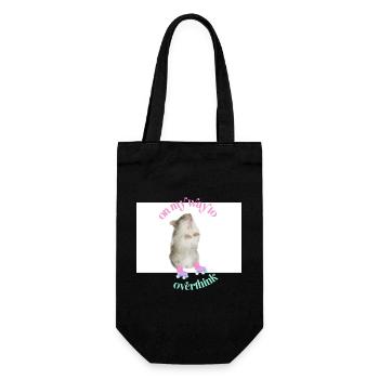 overthinking - Geschenkbeutel für Flaschen - Schwarz - Vorne
