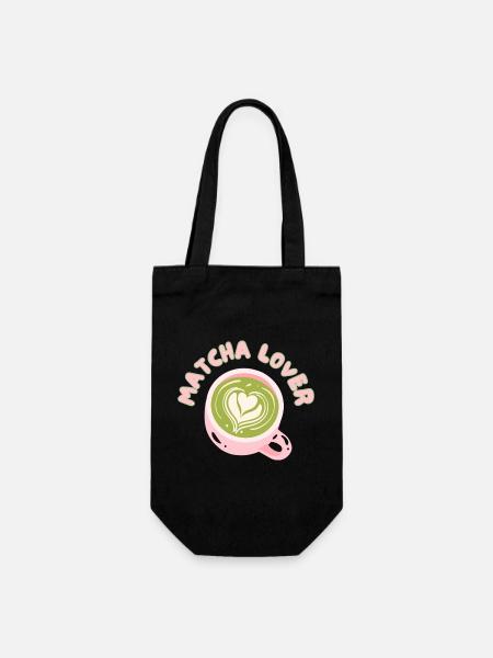 Matcha Liebhaber Tasse Herz Latte - Geschenkbeutel für Flaschen - Schwarz