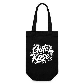 Gute Käse | Cooler Graffiti Spruch | Jugendwort - Geschenkbeutel für Flaschen - Schwarz - Vorne