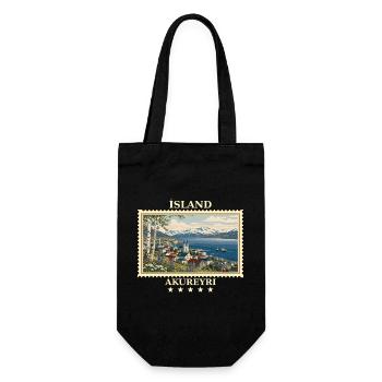 Island Akureyri Vintage Reisemarke - Geschenkbeutel für Flaschen - Schwarz - Vorne