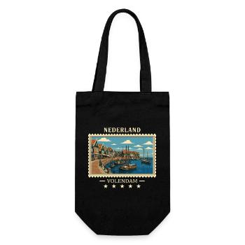 Nederland Volendam Vintage Reisemarke - Geschenkbeutel für Flaschen - Schwarz - Vorne