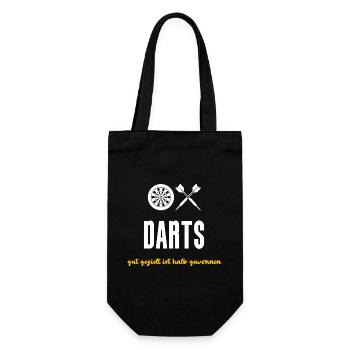 Darts Dartscheibe Pfeile Gut gezielt - Geschenkbeutel für Flaschen - Schwarz - Vorne