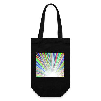 Leuchtendes Regenbogen-Sonnenstrahlmuster - Geschenkbeutel für Flaschen - Schwarz - Vorne