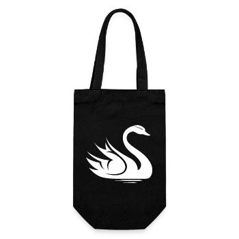 Swan Symbol Illustration Water Lake Nature Animals - Gift Bag for Bottles - black - Front