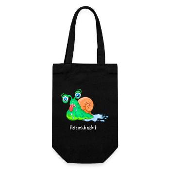 Nicht hetzen, dicke Schnecke, fett, laufen, - Geschenkbeutel für Flaschen - Schwarz - Vorne