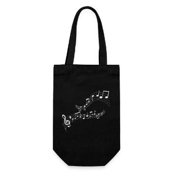 Mélodie de notes fluides - Sac à bouteille - noir - Devant