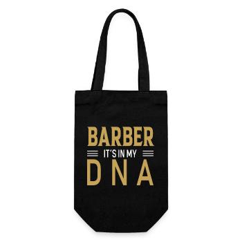 Barber DNA Design im Retro-Stil - Geschenkbeutel für Flaschen - Schwarz - Vorne