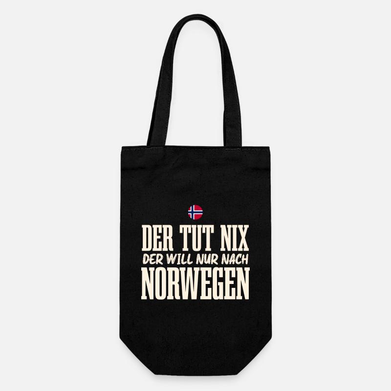 Norwegen - Geschenkbeutel für Flaschen - Schwarz