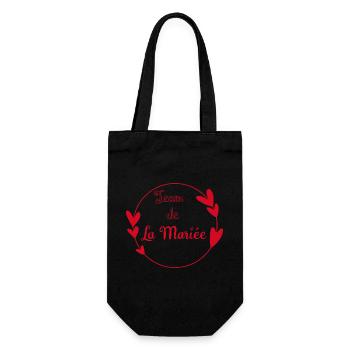 Team de la mariée contour cœurs rouges - Sac à bouteille - noir - Devant