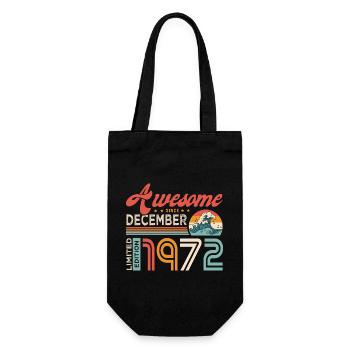Dezember 1972 Jubiläum 51 Jahre Vintage Cool - Geschenkbeutel für Flaschen - Schwarz - Vorne