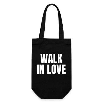 Walk In Love - Christian Quotes - Gift Bag for Bottles - black - Front