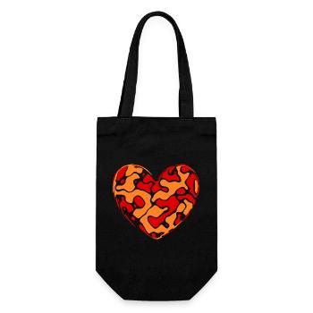 orangenes Herz Herzen Geschenk Muttertag Mutter - Geschenkbeutel für Flaschen - Schwarz - Vorne