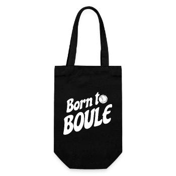 Born to Boule saying for Bouler and Petanque - Gift Bag for Bottles - black - Front