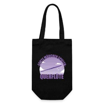 Querflöte Musikerin Instrument Mädchen Geschenk - Geschenkbeutel für Flaschen - Schwarz - Vorne