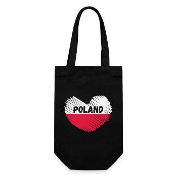 Pologne Drapeau en forme de cœur - Sac à bouteille - noir - Devant