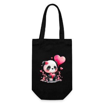 Panda Bear Cadeau de Saint-Valentin - Sac à bouteille - noir - Devant