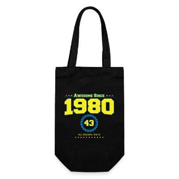 Awesome 1980 Shirt für Männer Frauen 43 Jahre alt 43. - Geschenkbeutel für Flaschen - Schwarz - Vorne
