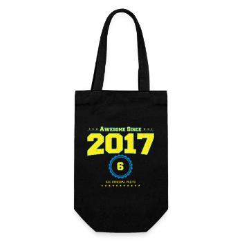 Awesome 2017 Shirt for Men Women 6 Year Old 6th - Gift Bag for Bottles - black - Front