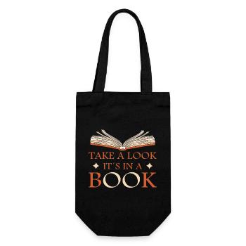Look it's in a book - Gift Bag for Bottles - black - Front