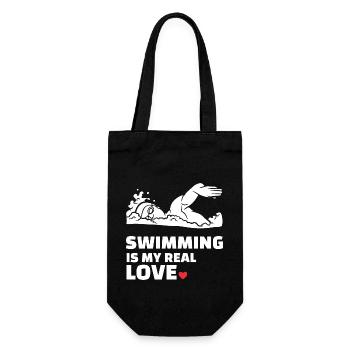 Ich Liebe Schwimmen - Geschenkbeutel für Flaschen - Schwarz - Vorne