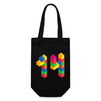 Joli bâtiment de bloc cadeau 14e anniversaire 14 ans - Sac à bouteille - noir - Devant