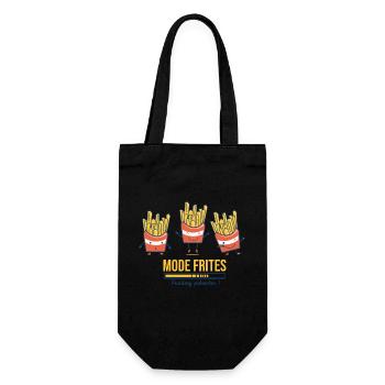 Mode frites Humour friterie baraque à frites - Sac à bouteille - noir - Devant