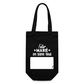 Enterrement vie de garçon EVG futur mariée à signe - Sac à bouteille - noir - Devant
