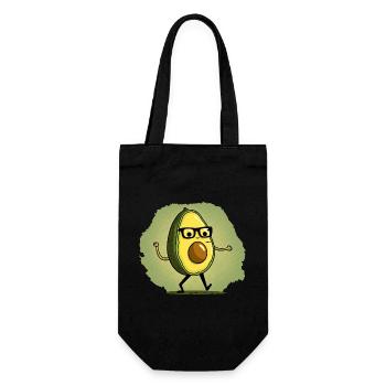 Nerdy Avocada runs across a meadow - Gift Bag for Bottles - black - Front