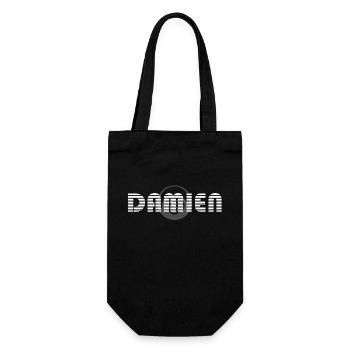 Damien typo blanche étymologie d'origine Grecque - Sac à bouteille - noir - Devant