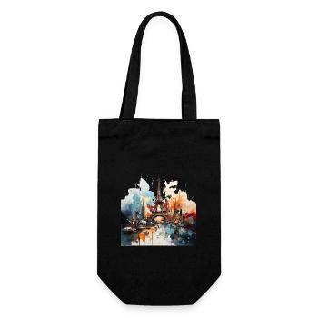 Fascinante peinture abstraite de la Tour Eiffel - Sac à bouteille - noir - Devant