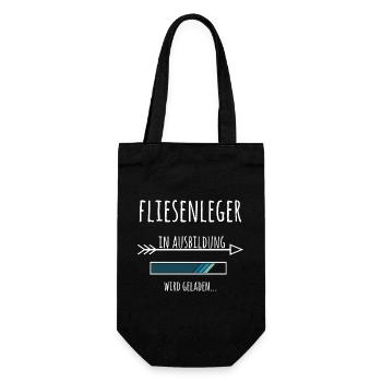 Fliesenleger Handwerk Beruf Ausbildung Geschenk - Geschenkbeutel für Flaschen - Schwarz - Vorne