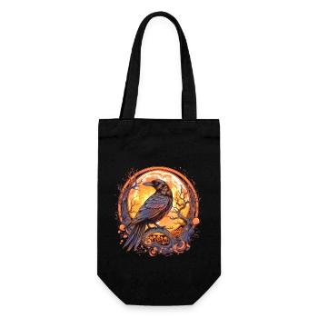 Rabe, Vollmond, keltisch, nordisch, Pagan, Vogel, - Geschenkbeutel für Flaschen - Schwarz - Vorne
