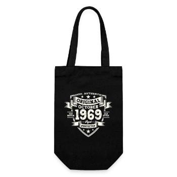 54th Birthday Husband Original October Vintage 1969 - Gift Bag for Bottles - black - Front