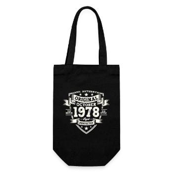 45th Birthday Husband Original October Vintage 1978 - Gift Bag for Bottles - black - Front