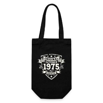 48th Birthday Husband Original October Vintage 1975 - Gift Bag for Bottles - black - Front