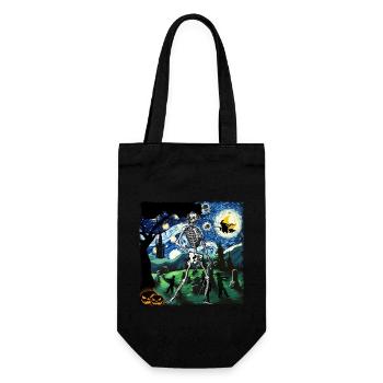 Squelette Halloween Nuit étoilée Van Gogh - Sac à bouteille - noir - Devant