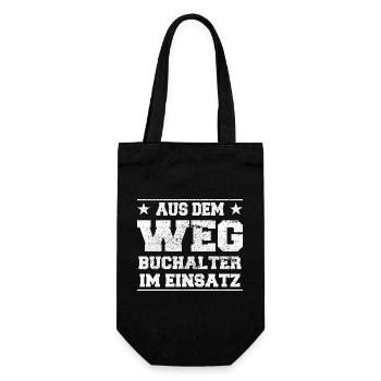 Aus dem Weg Buchalter im Einsatz Design - Geschenkbeutel für Flaschen - Schwarz - Vorne