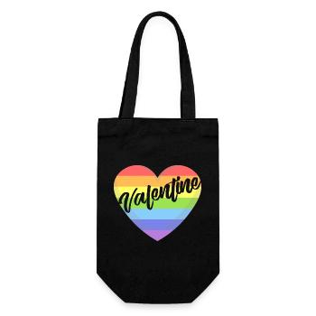 Valentine's Day lgbt heart gay pride t-shirt - Gift Bag for Bottles - black - Front