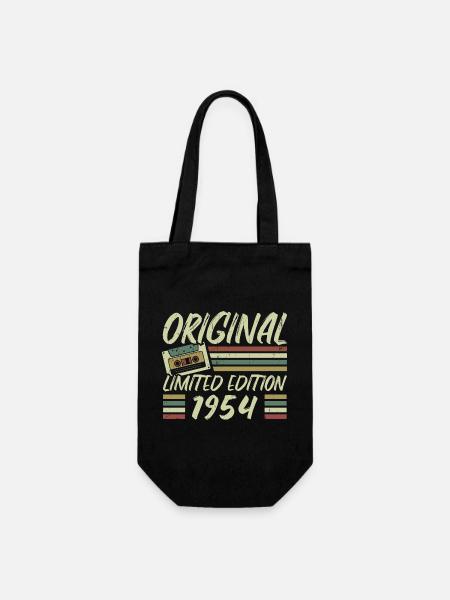 Jahrgang 1954 Retro 1954 Geburtstagsgeschenk - Geschenkbeutel für Flaschen - Schwarz