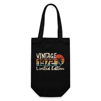Vintage 1972 Millésime 1972 Cadeau D'anniversaire - Sac à bouteille - noir - Devant