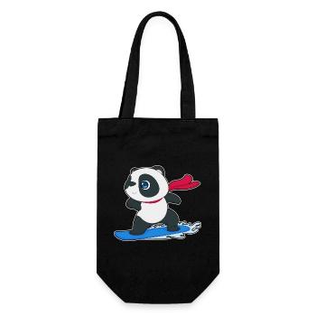 Panda Snowboarder Snowboard - Sac à bouteille - noir - Devant