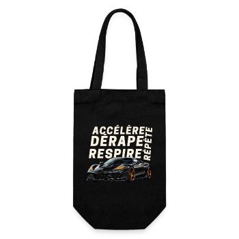 Voiture sport et lettres dynamiques - Sac à bouteille - noir - Devant