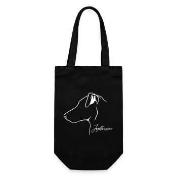 Deutscher Jagdterrier Profil Hunde Hund Wilsigns - Geschenkbeutel für Flaschen - Schwarz - Vorne