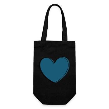 blue heart gift - Gift Bag for Bottles - black - Front