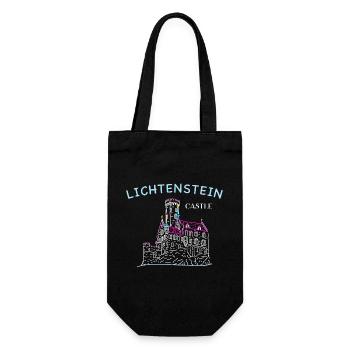 Lichtenstein Castle, Germany, Hand Drawing - Gift Bag for Bottles - black - Front