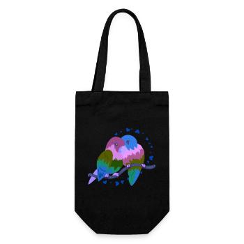 Birds in Love - Gift Bag for Bottles - black - Front