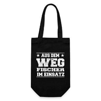 Aus dem Weg Fischer im Einsatz Design - Geschenkbeutel für Flaschen - Schwarz - Vorne