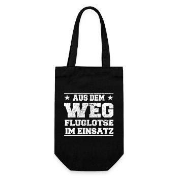 Aus dem Weg Fluglotse im Einsatz Design - Geschenkbeutel für Flaschen - Schwarz - Vorne