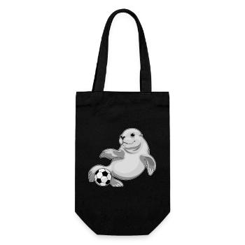 Seal Soccer Player Soccer - Gift Bag for Bottles - black - Front
