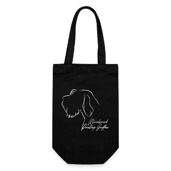 Pointage à poil dur Griffon profil chiens chien de chasse - Sac à bouteille - noir - Devant